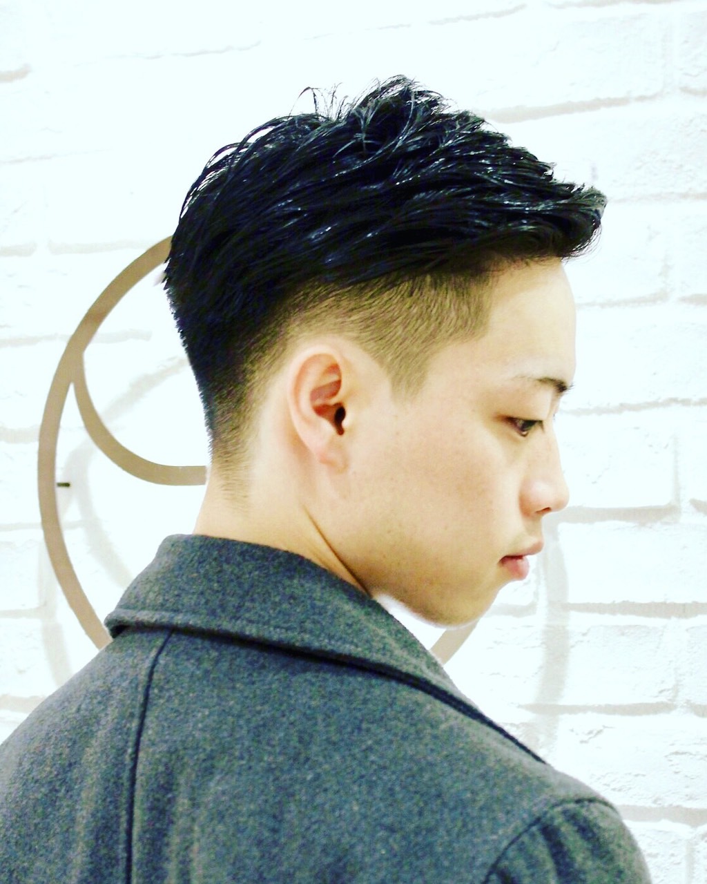 シチサン/ツーブロック/アップバング