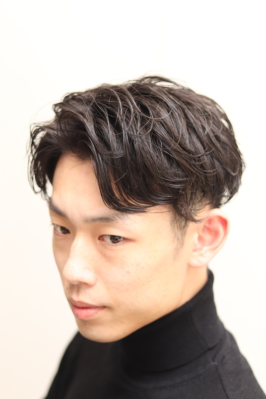 かき揚げアップバング/20代30代40代/ニュアンスパーマ