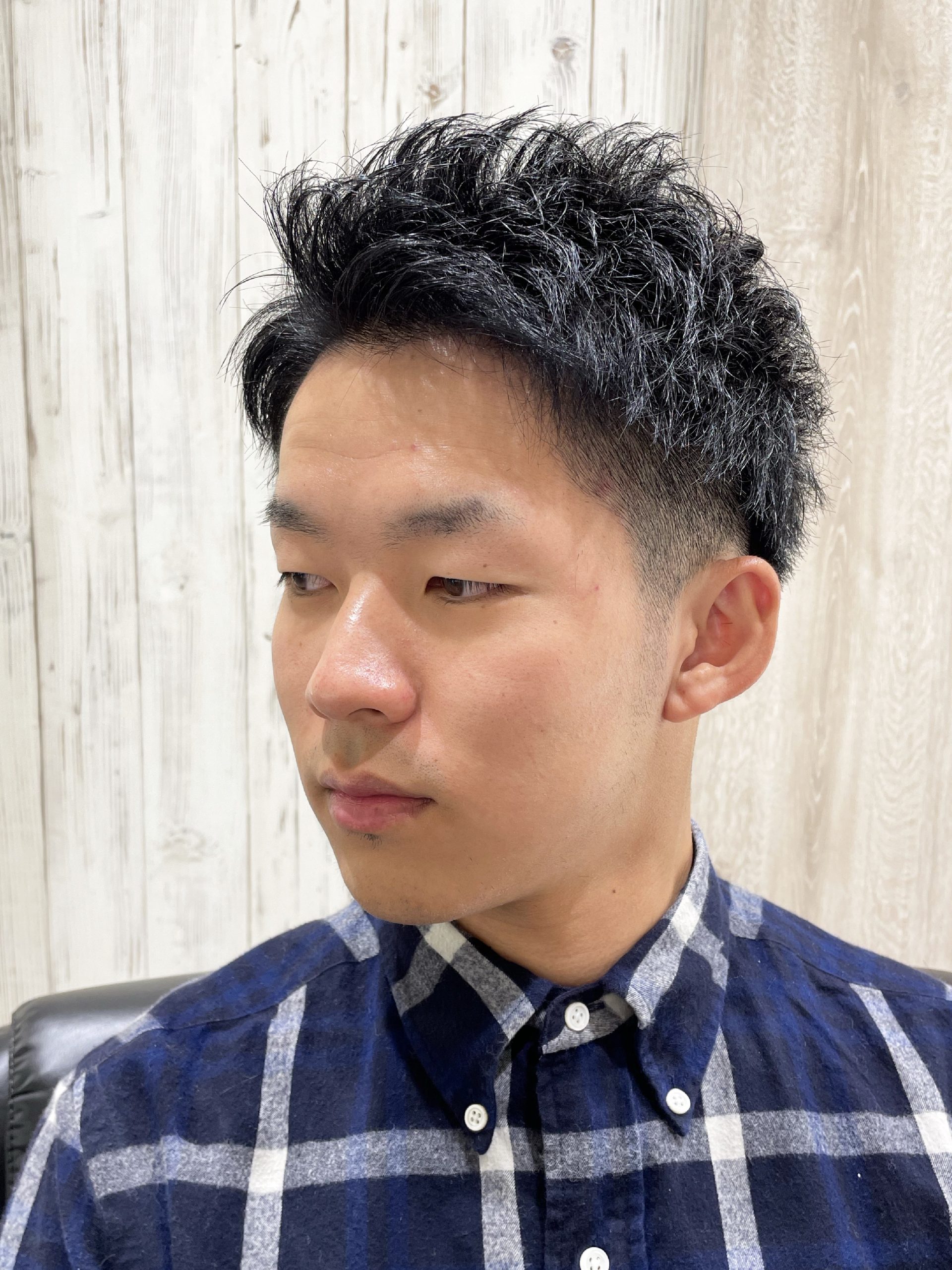 ノーセット/アップバング/ワックスなし/メンズショート/ツーブロック