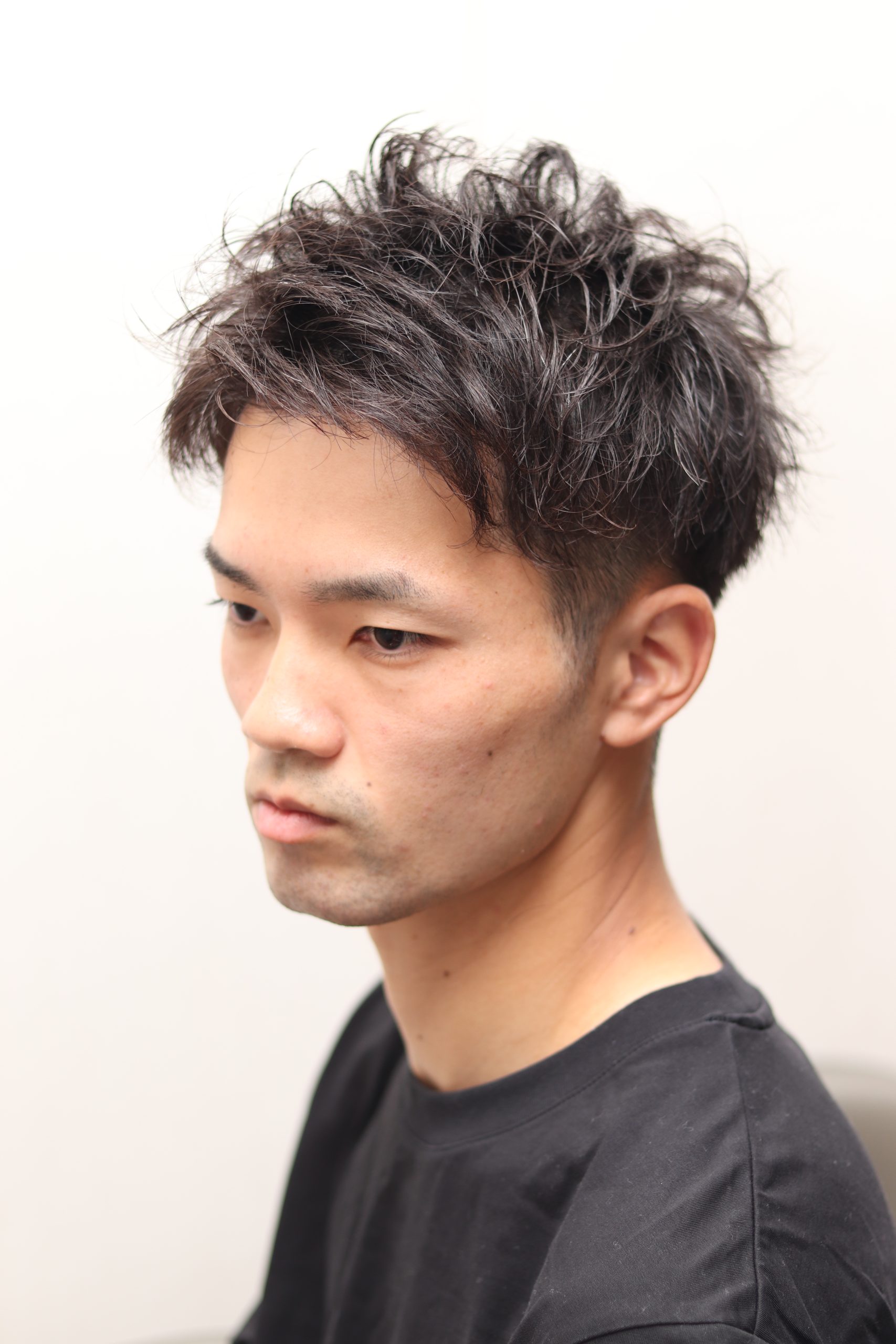 アップバング/ツーブロック/20代30代40代/メンズショート/ニュアンスパーマ