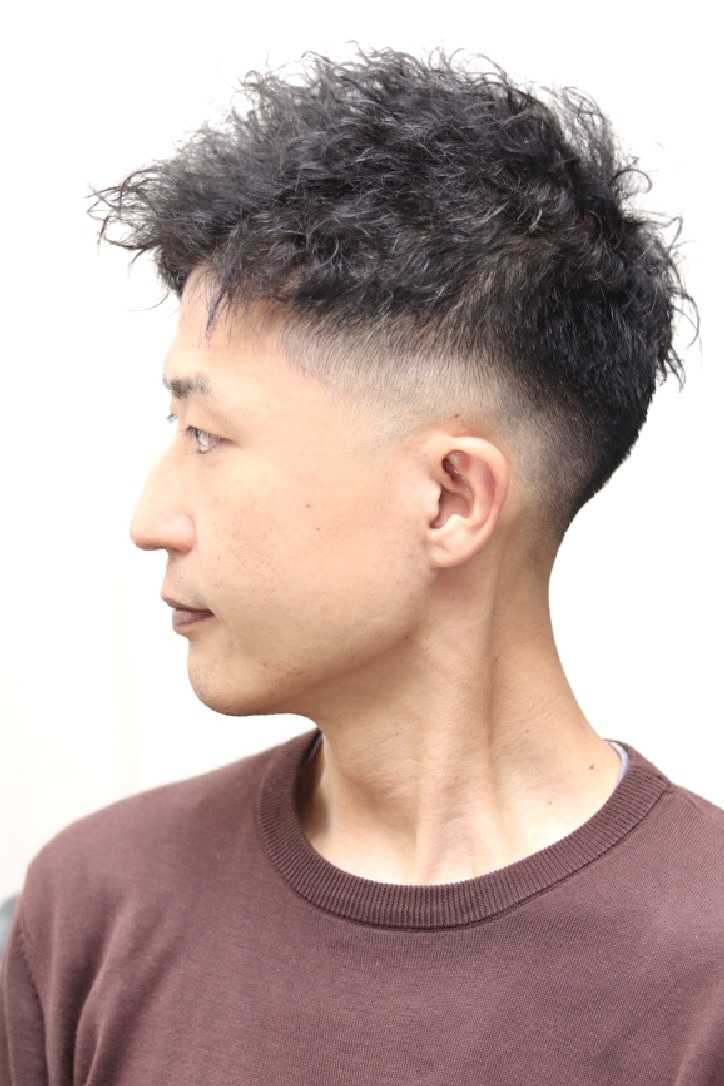 スパイラルパーマ/ノーセット/メンズナチュラルショート