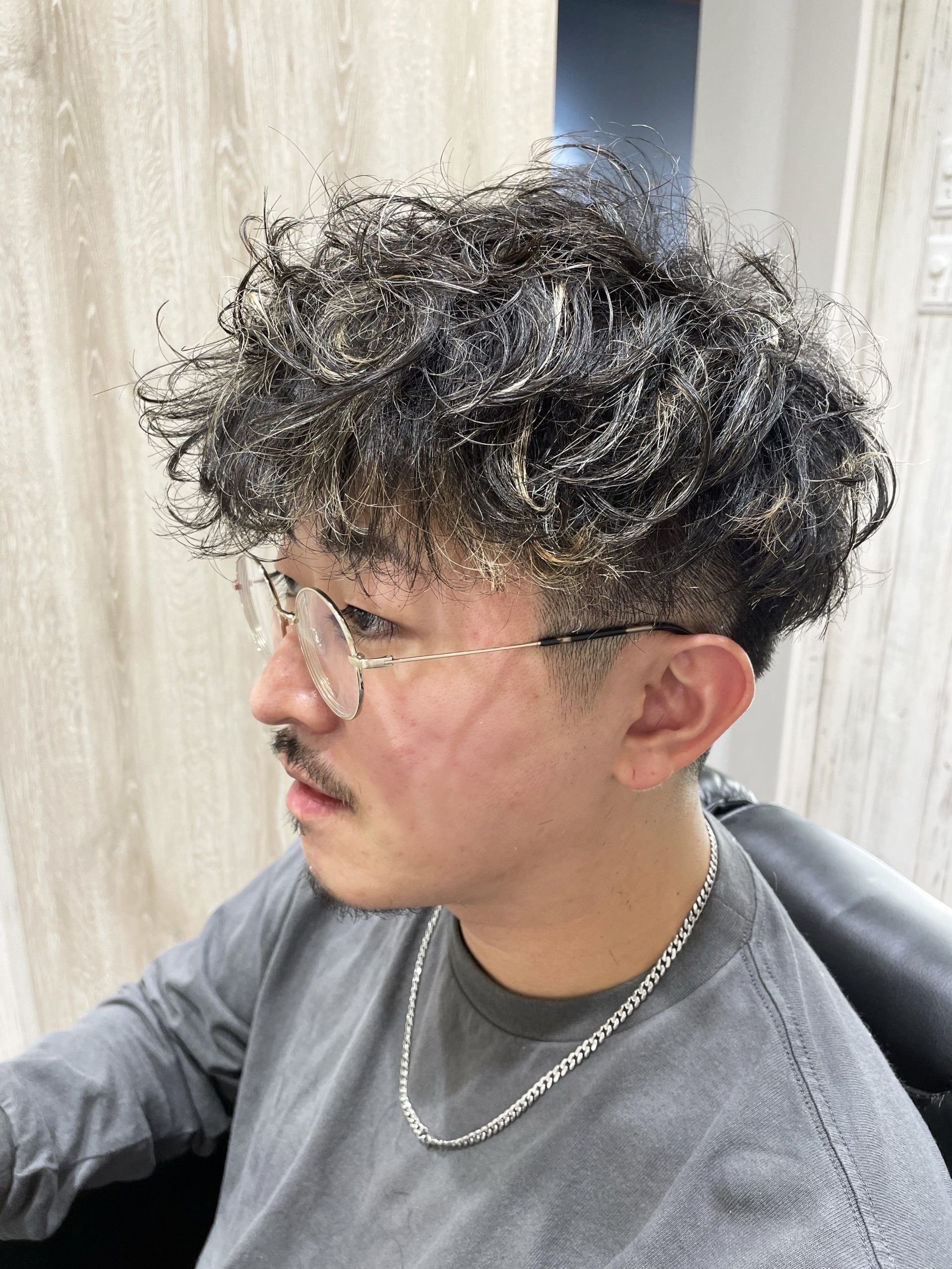 スパイラルパーマ/メンズパーマ/メッシュカラー