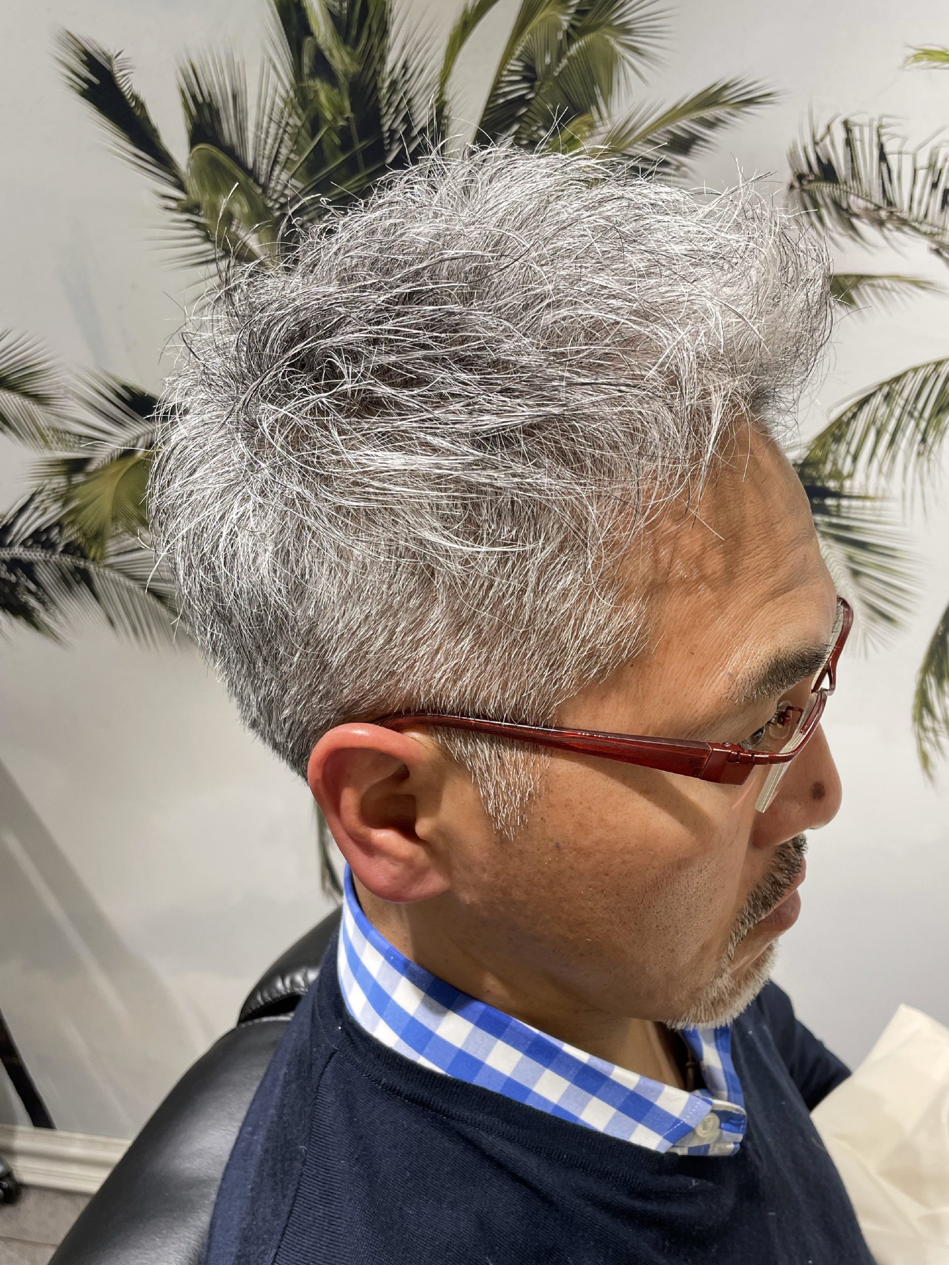 50代60代/ツーブロック厚め/アップバング/ビジネス