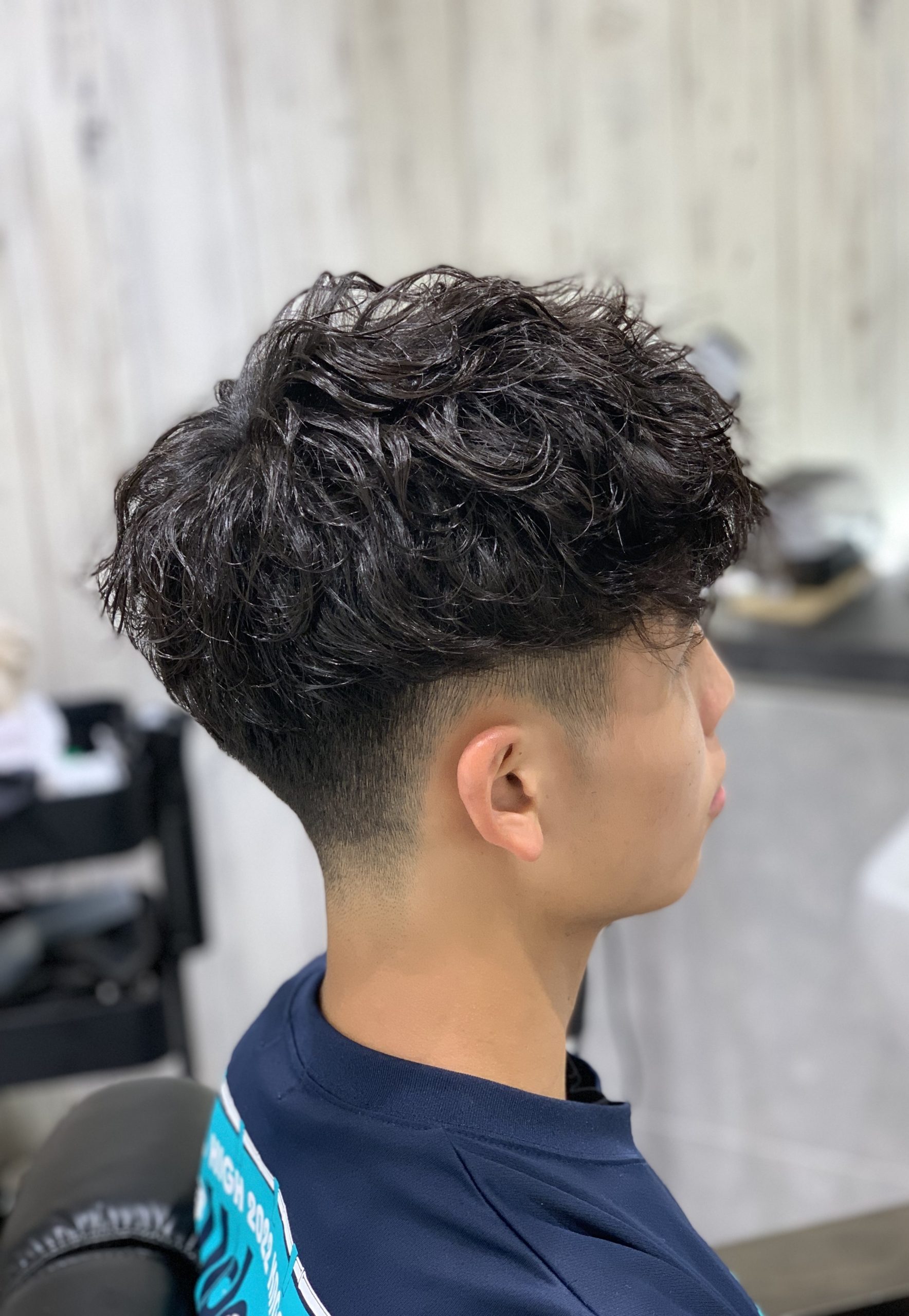 スペインカール/パーマ/ショートマッシュ/ツーブロック/刈り上げ高め/ビジネス/清潔感/爽やか/モテ髪/新潟市床屋/新潟市美容室/新潟市