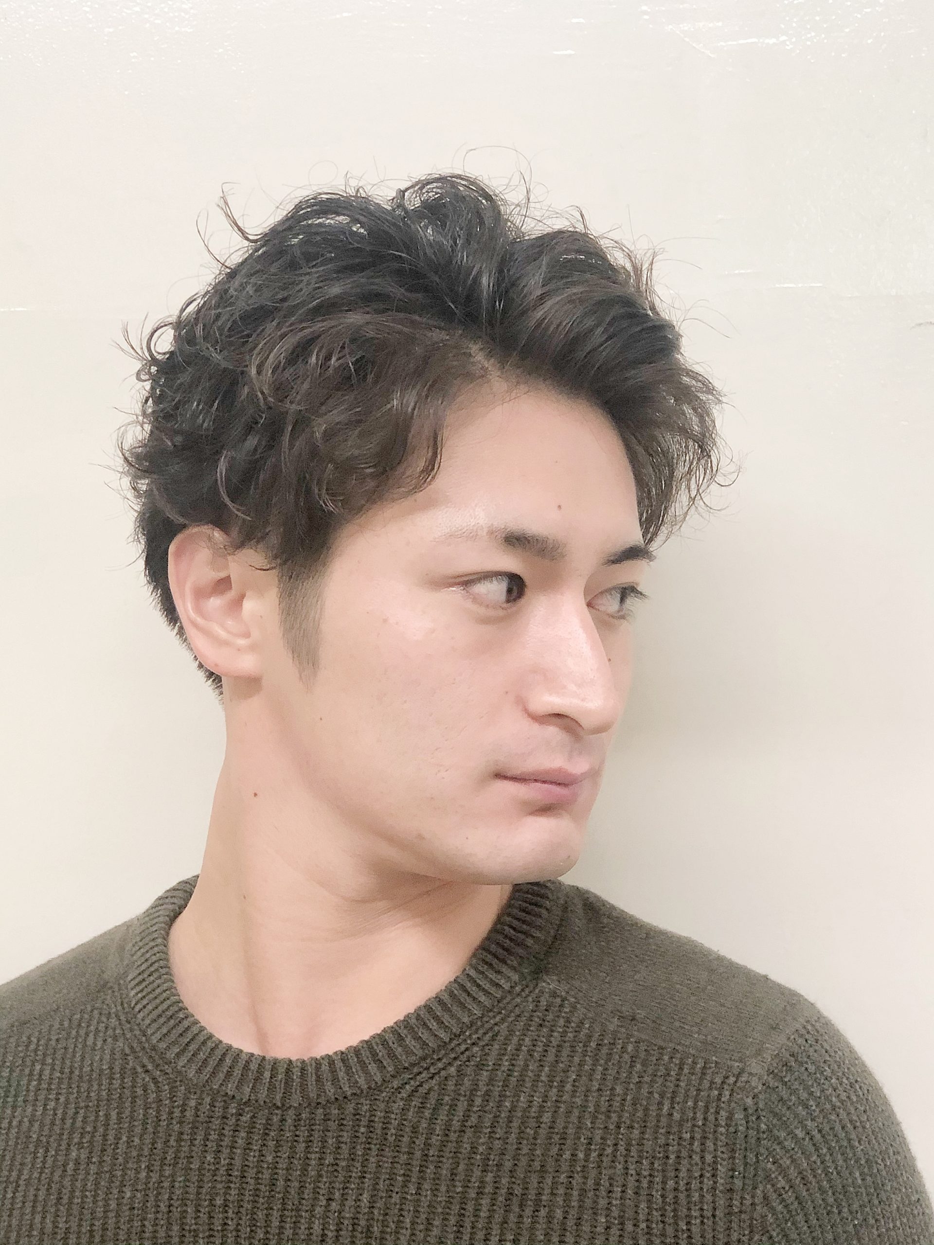 センターパートパーマ×マッシュ