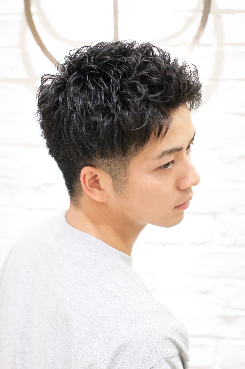 時短パーマアップバングショート