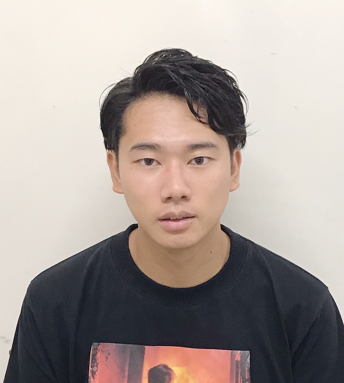 ビジカジ両立七三アップバングパーマ