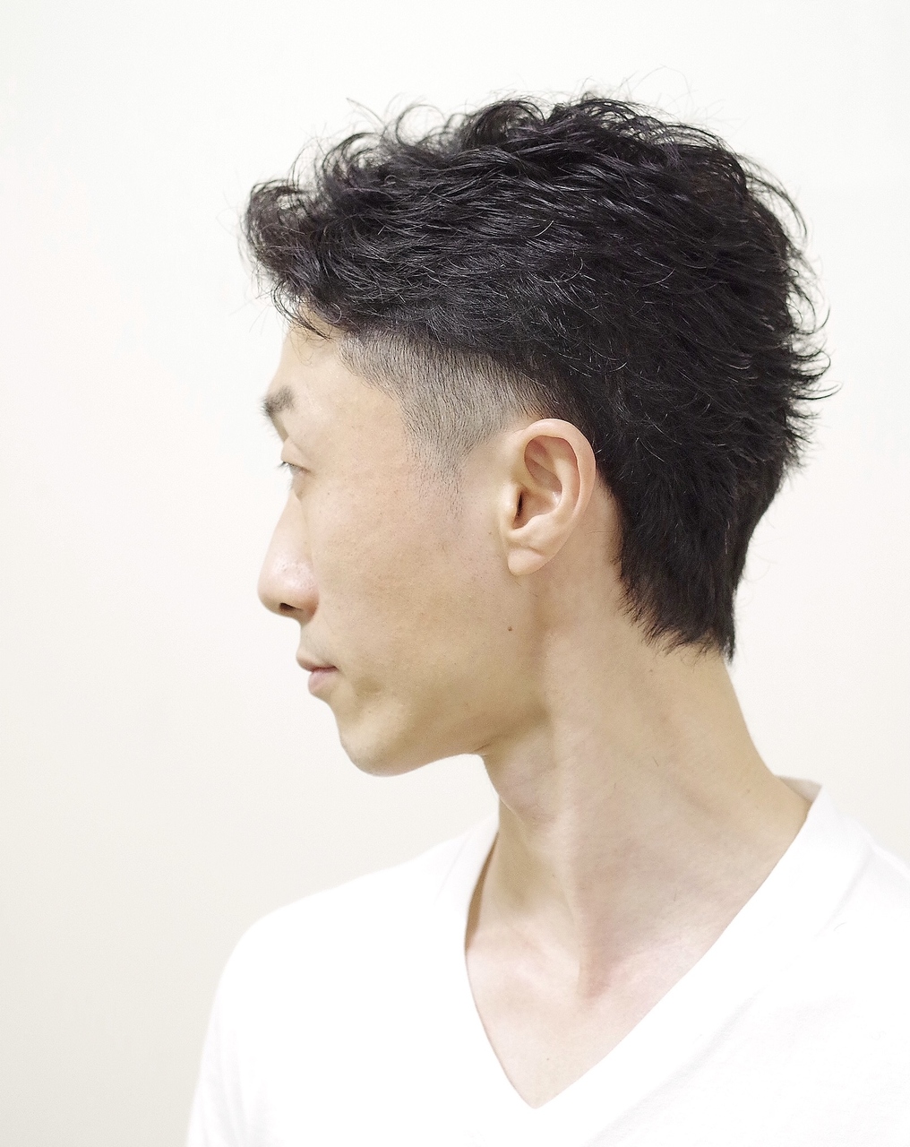 パーマ風ウルフツーブロック