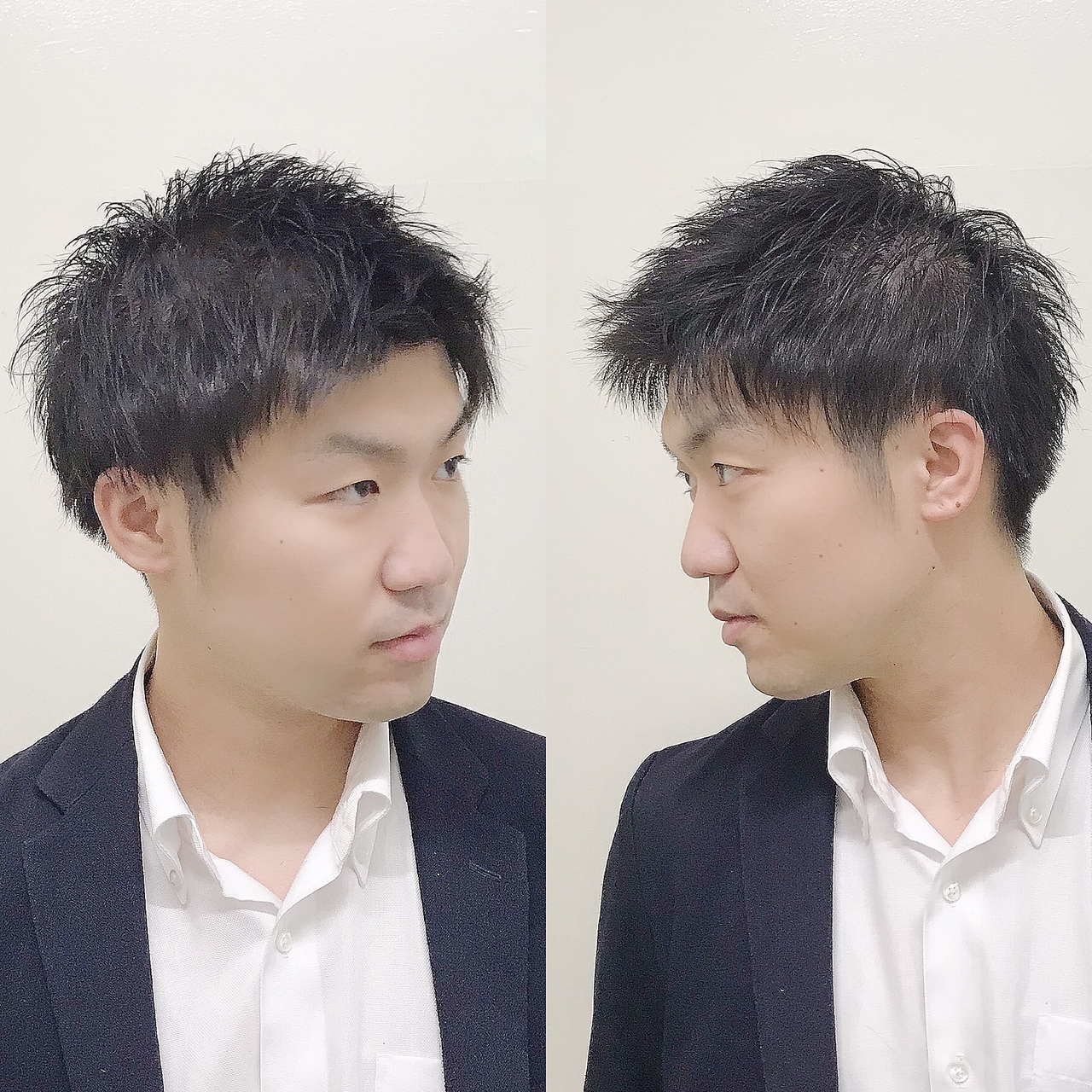 スーツ◎黒髪アップバングフォワード