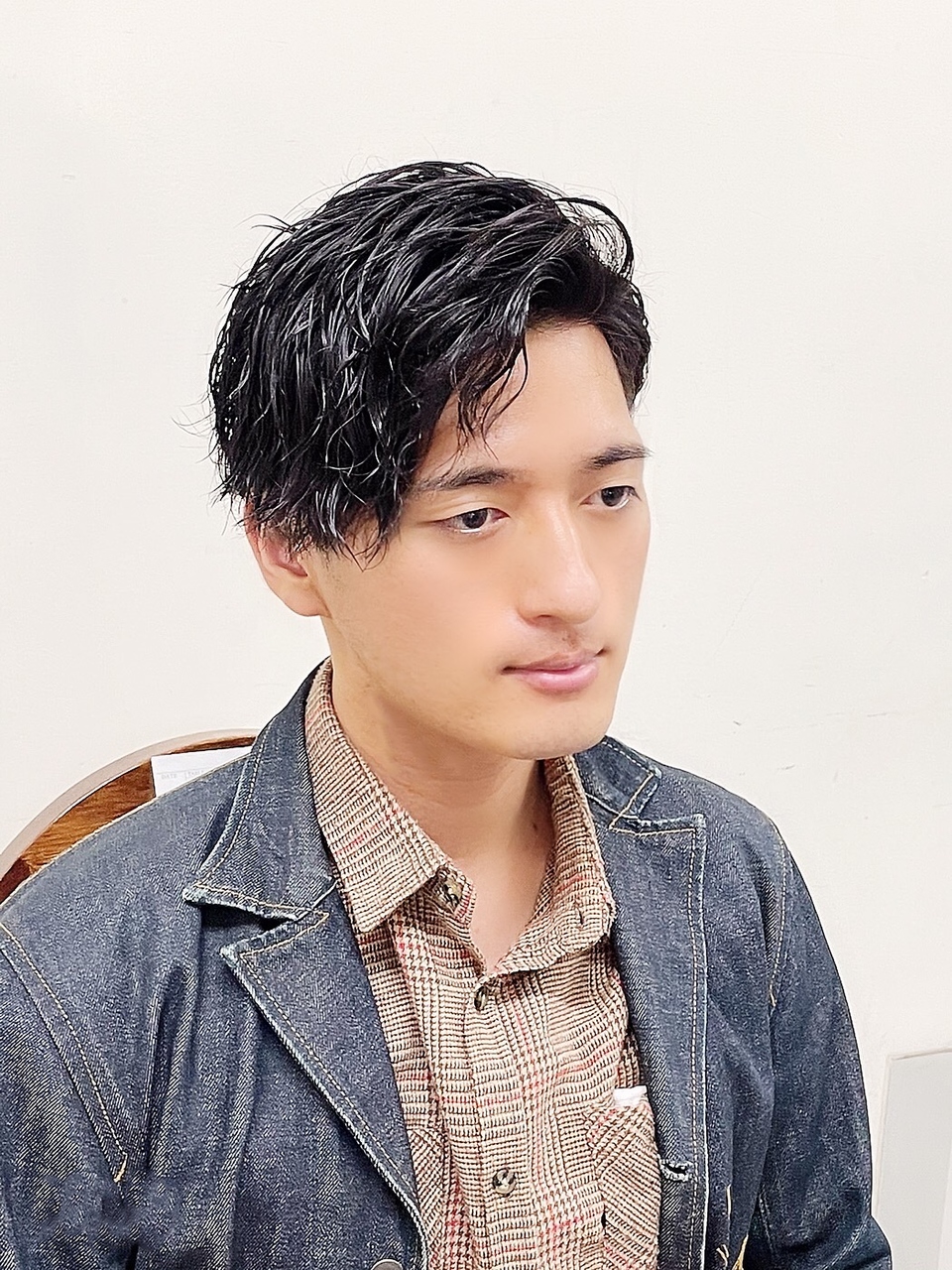 モテ髪七三カジュアルスパイラル