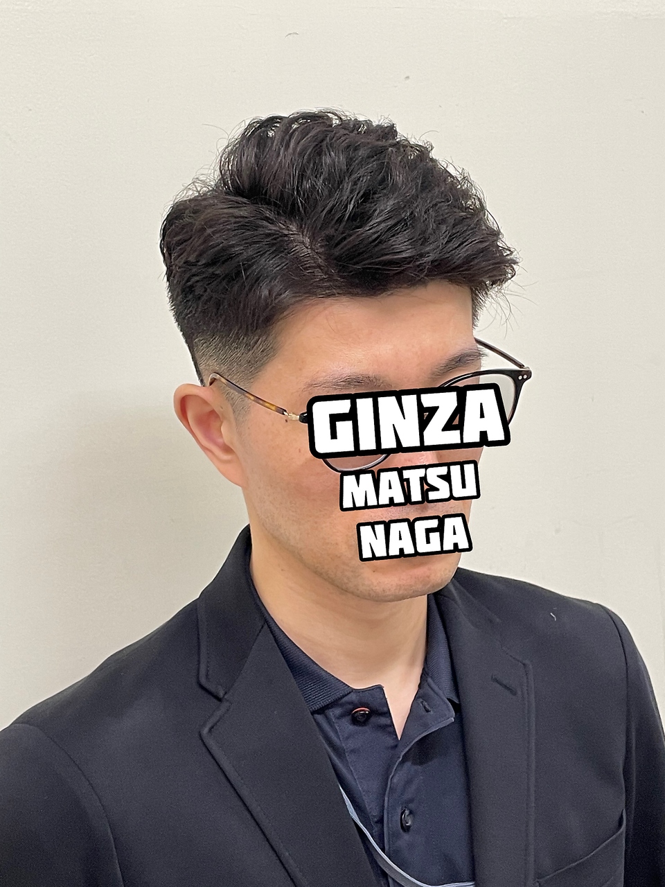 七三アイロンパーマ フェードスタイル