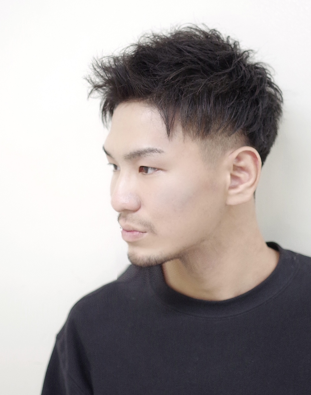 くせ毛アップバングツーブロック