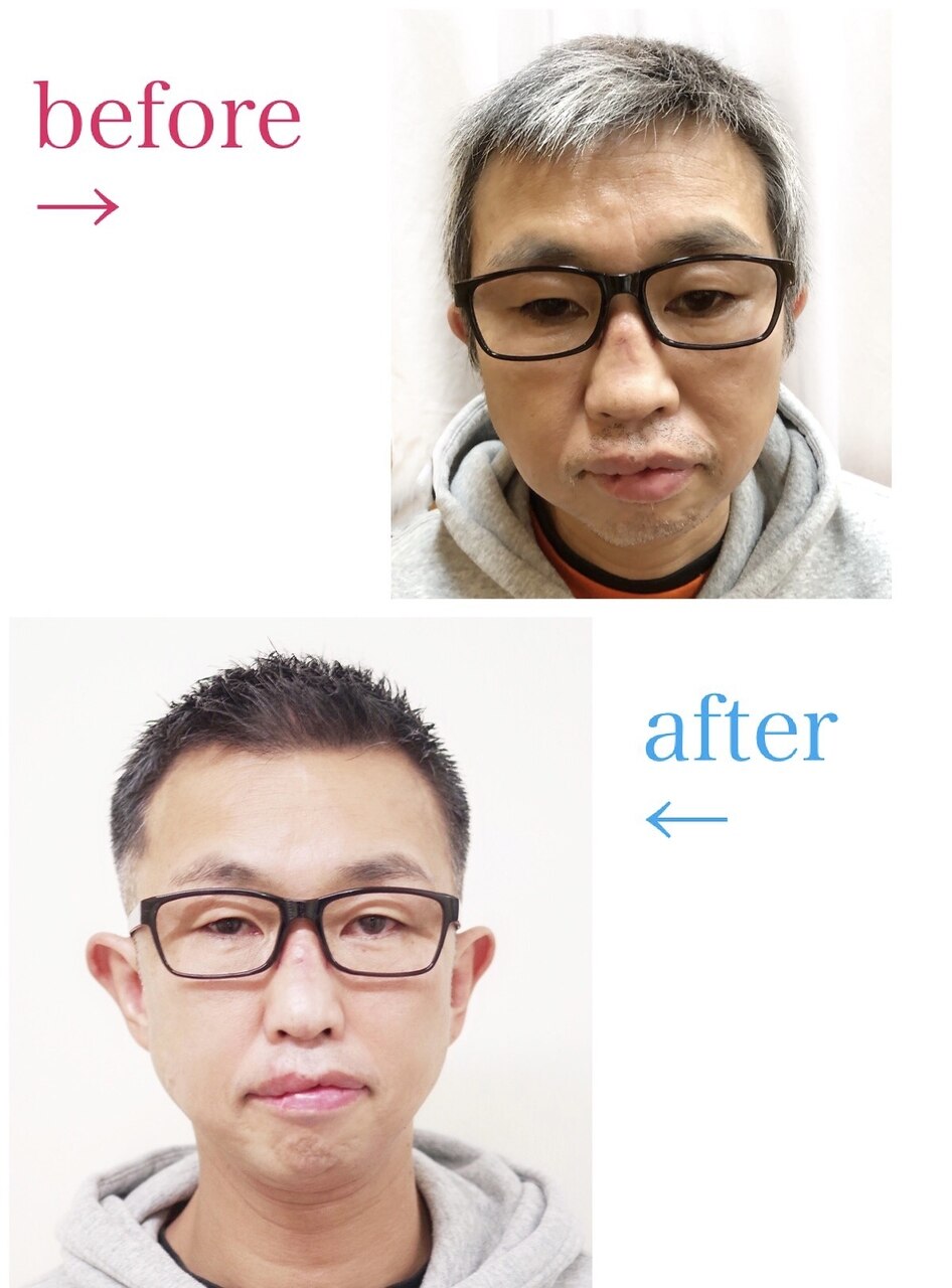 【マツナガ箱崎】40代50代グレーカラーフェードソフトモヒカン