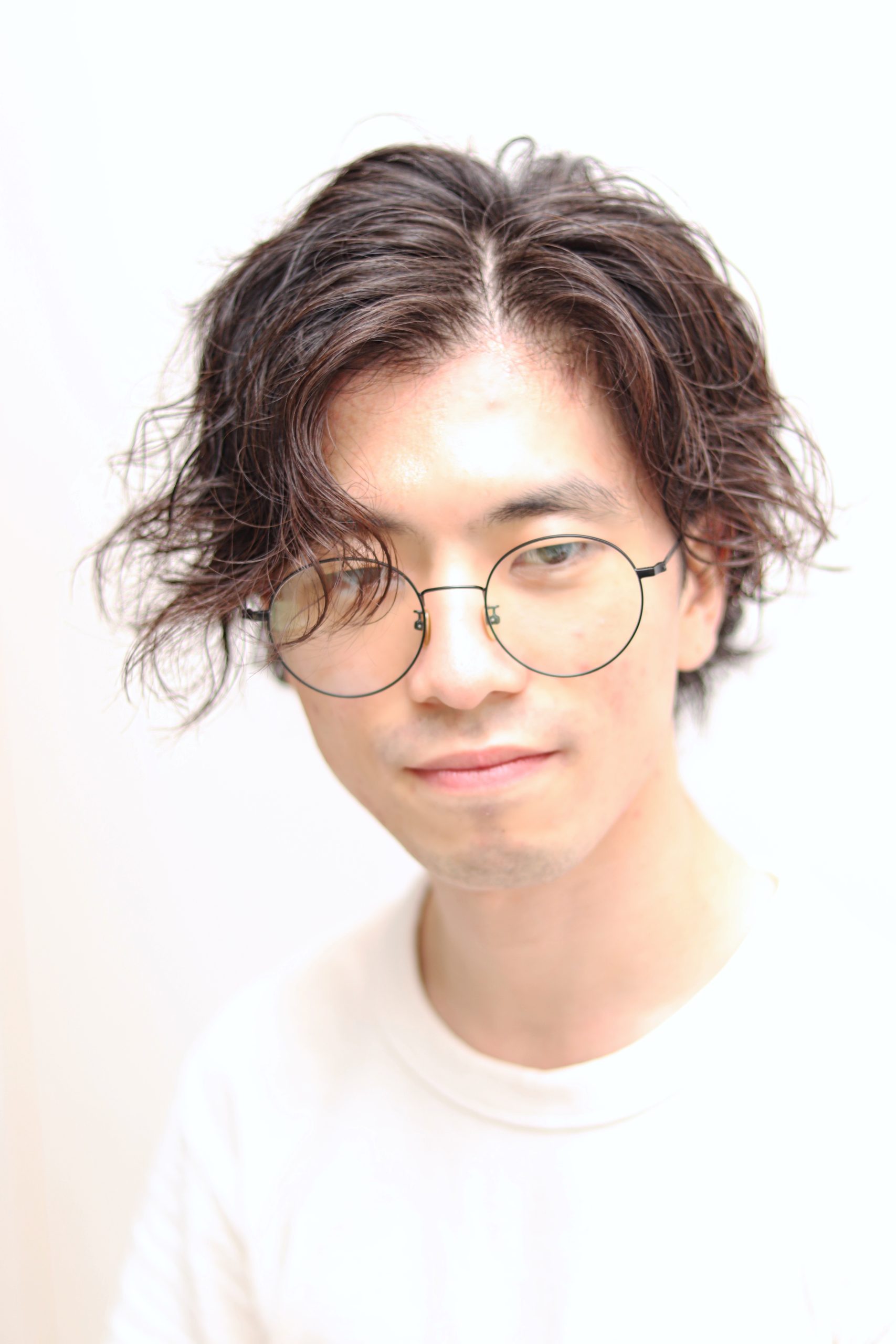 【ヨシザワ人形町】スパイラルパーマサイドパートツーブロック