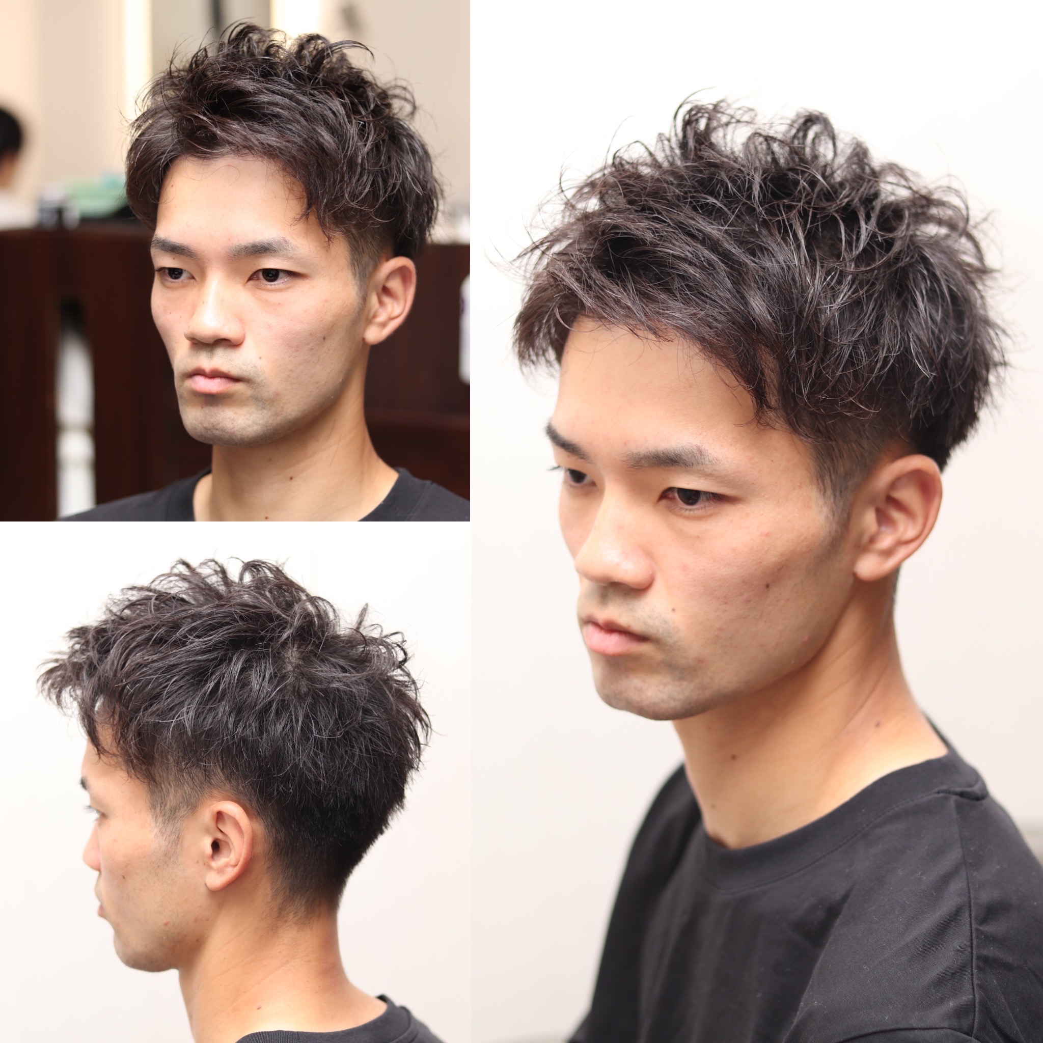 【ヨシザワ人形町】残ったパーマで無造作ツーブロックアップバング