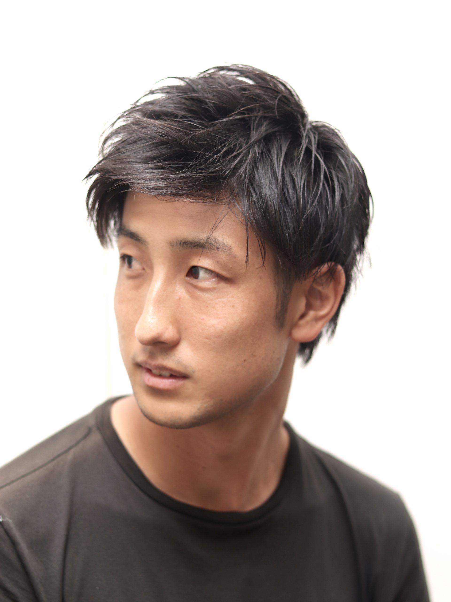 【ヨシザワ人形町】20代30代黒髪ハーフアップバングツーブロック