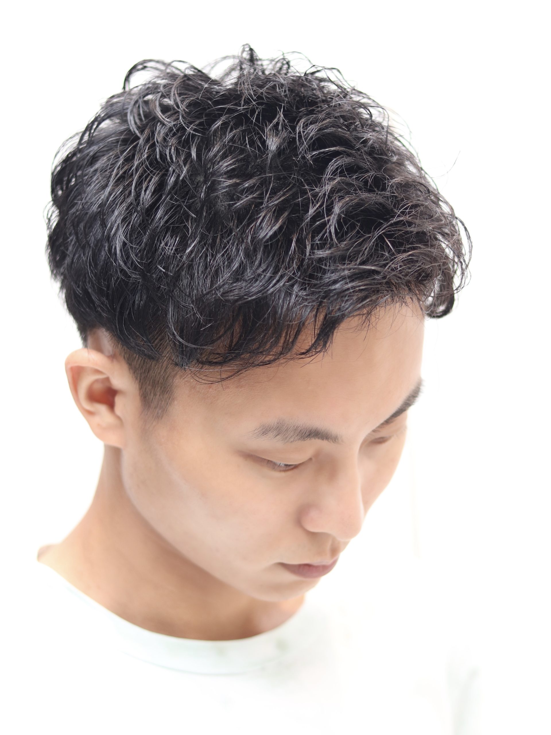 アイロンパーマ/ツーブロック/U24/ショート/黒髪/シェービング