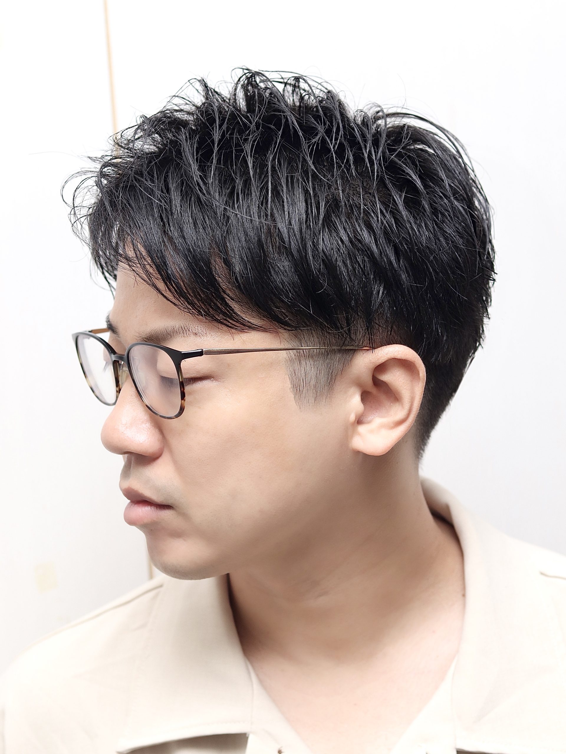 メンズ/ツーブロック/ナチュラル/理容室/シェービング/黒髪