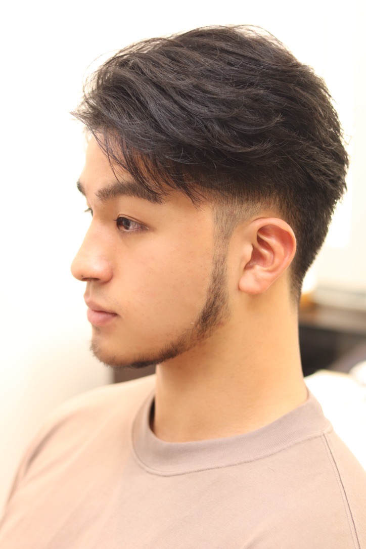 ナチュラルオールバックスタイル/オイル仕上げ