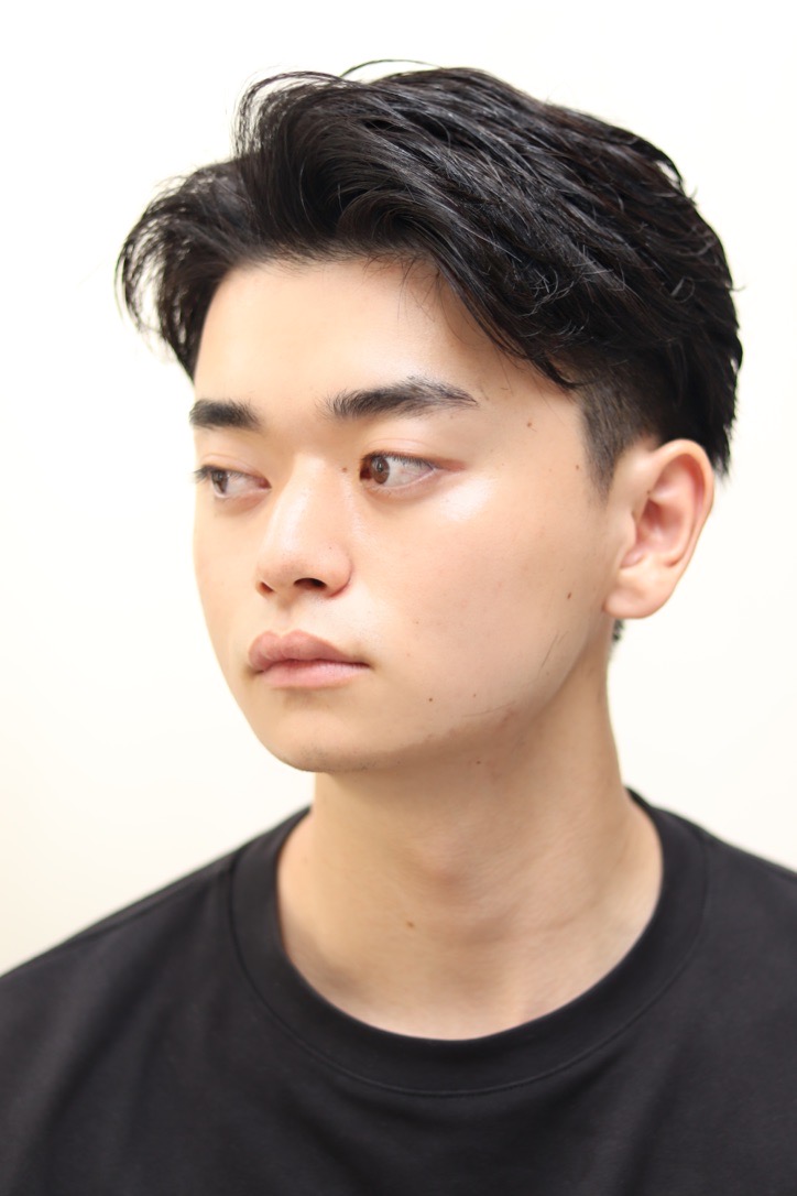 20代30代40代メンズビジネスツーブロックアッシュブラック