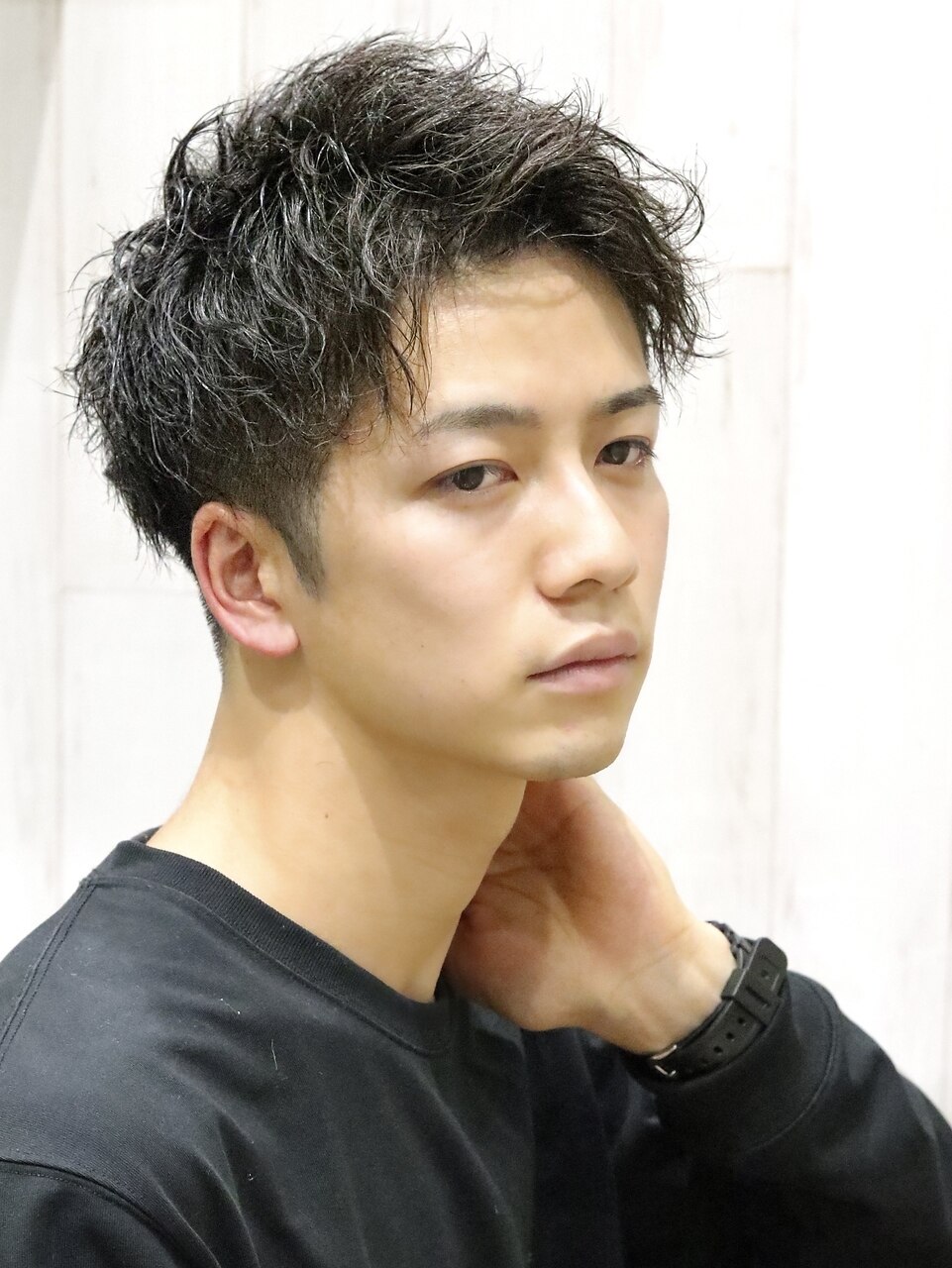 10代20代韓流☆ツイストパーマショートマッシュアッシュブラウン