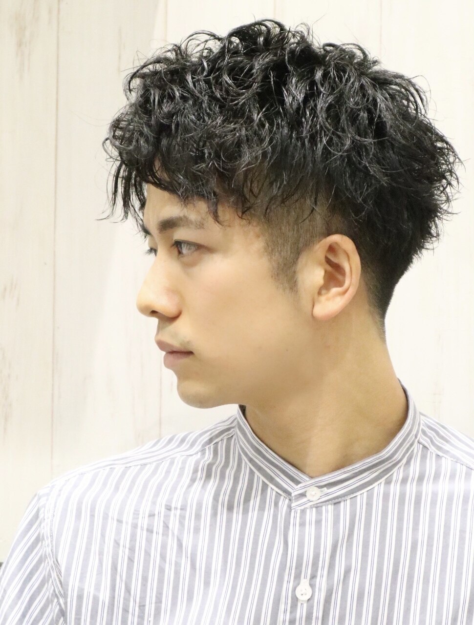 20代30代韓流☆ツイストパーマショートマッシュアッシュブラック