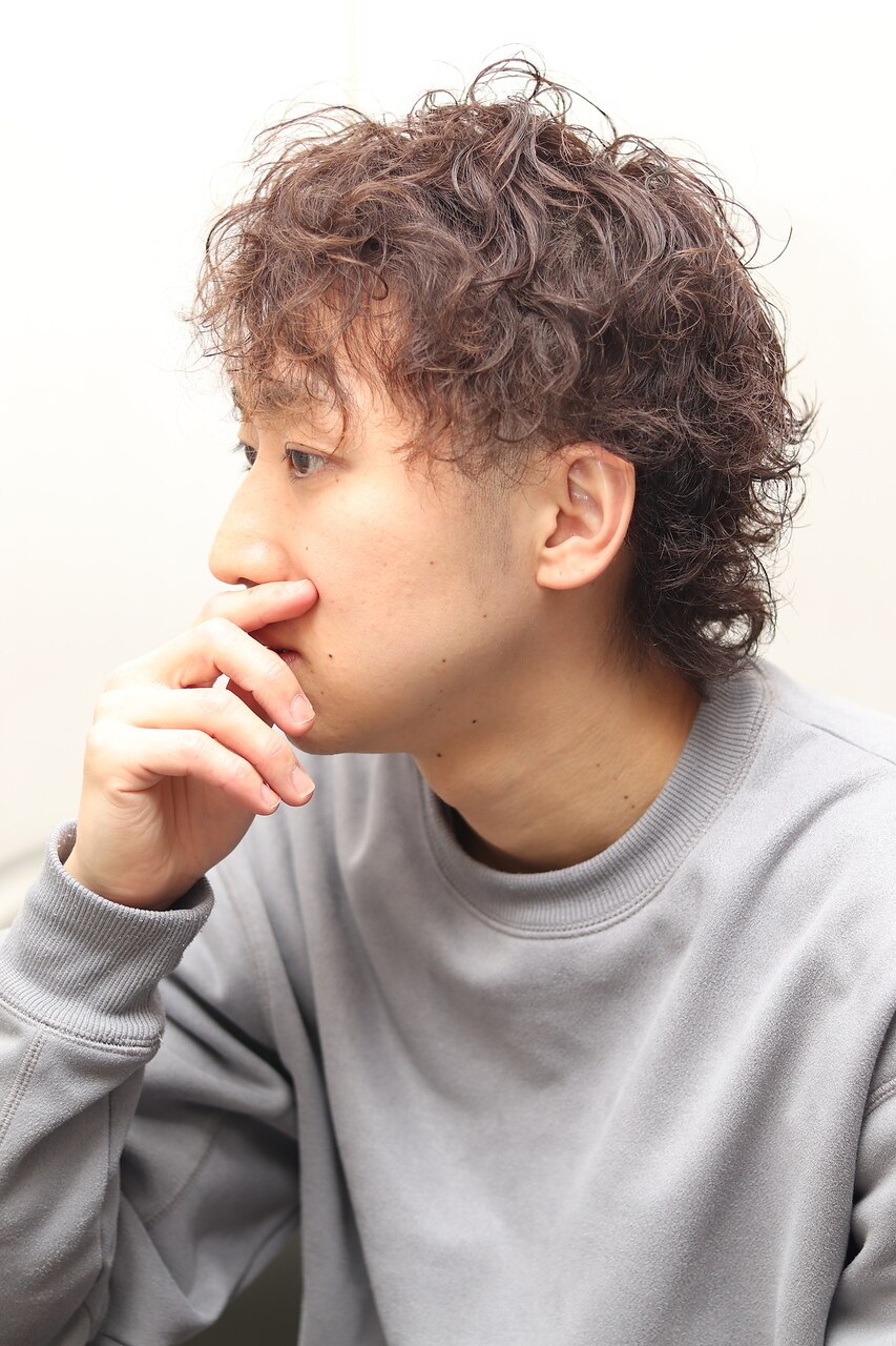 20代30代40代くせ毛風パーマミルクティアッシュ透明感小顔