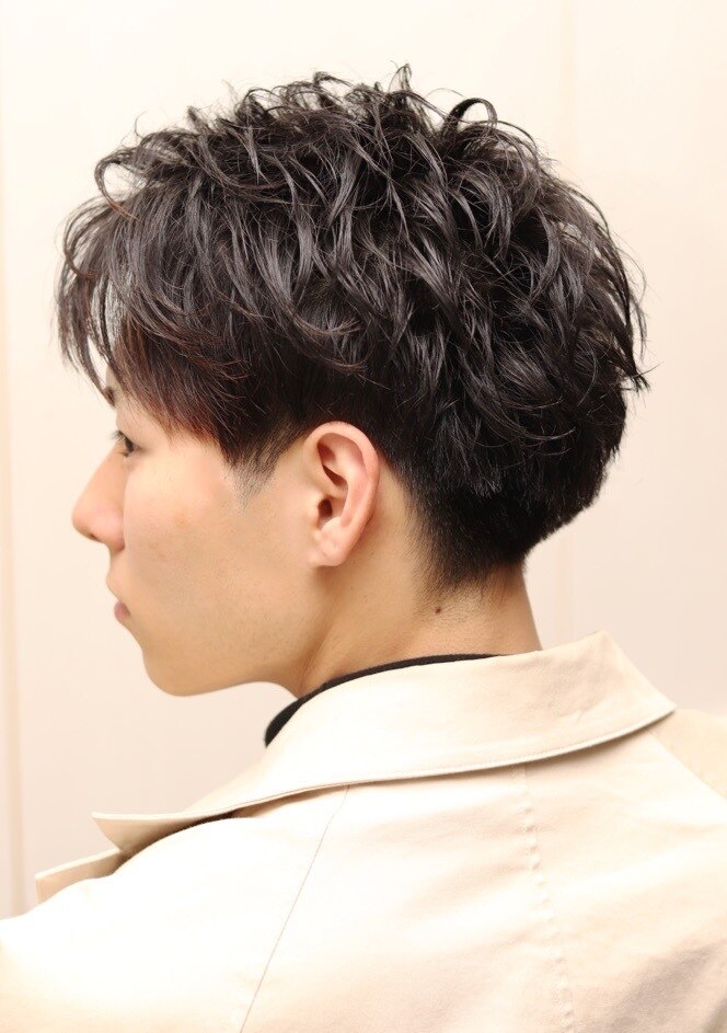 無造作マッシュメンズショート☆ツーブロックアッシュブラウン