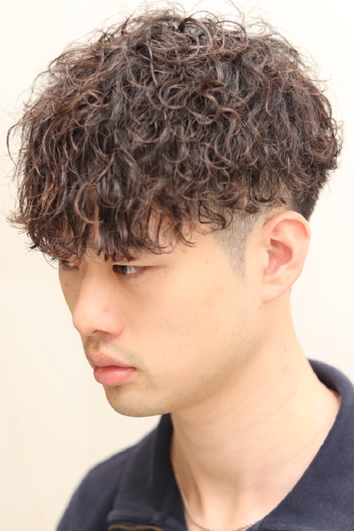 20代30代波巻スパイラルパーマショートマッシュアッシュブラウン