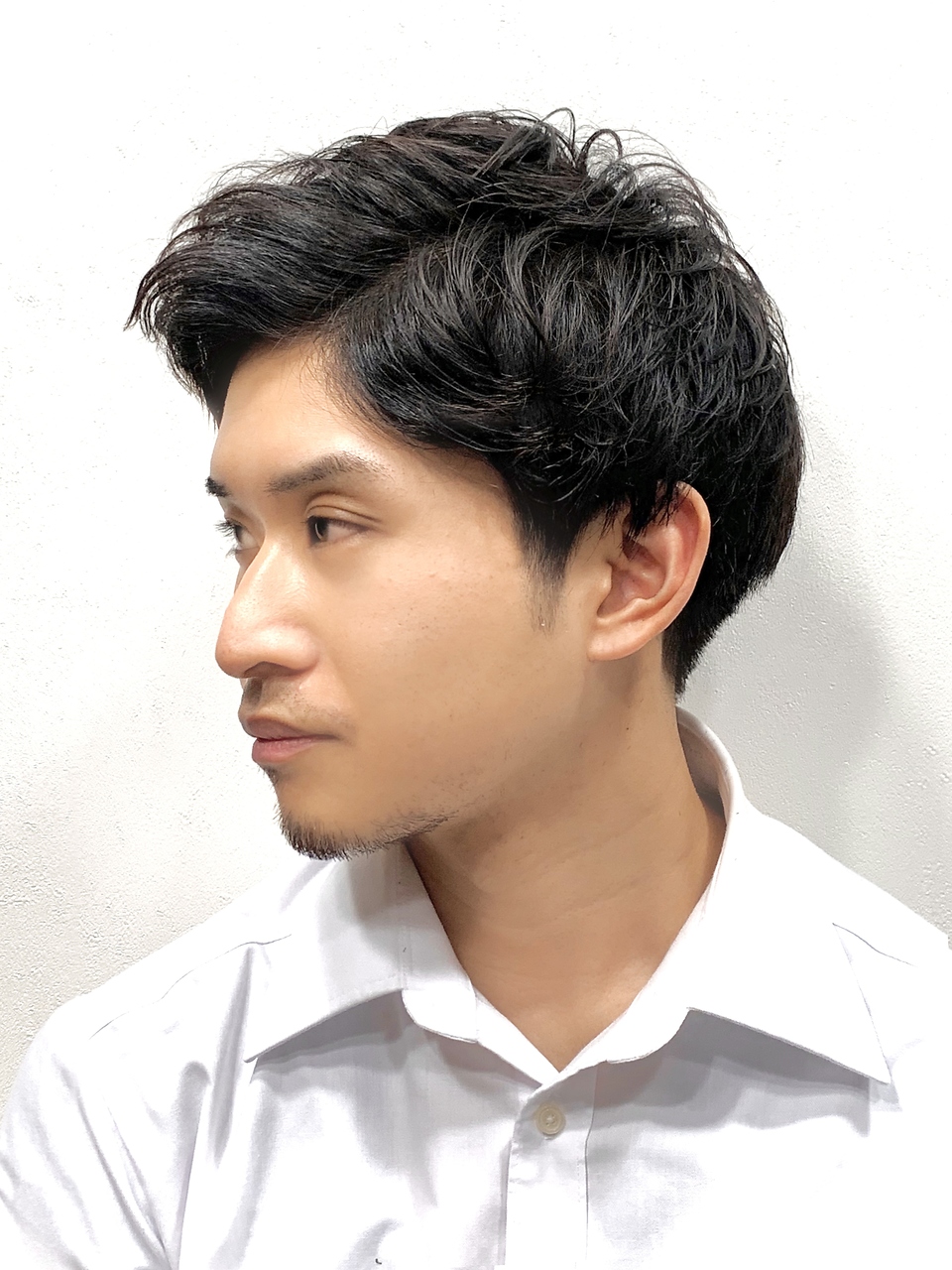 ビジネス七三刈り上げアップバング