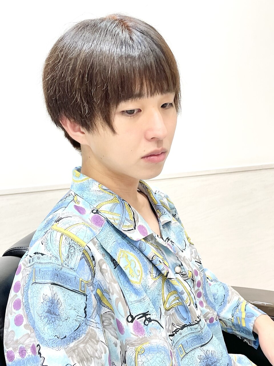 ワイドバング/ツーブロ/茶髪/20代/10代