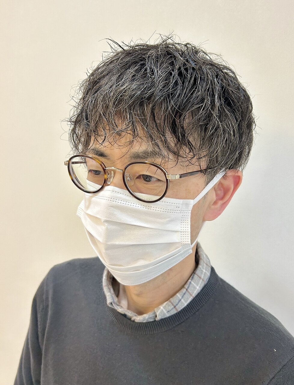 スパイラルパーマ/マッシュ/カジュアル/ツーブロ/30代/40代/50代