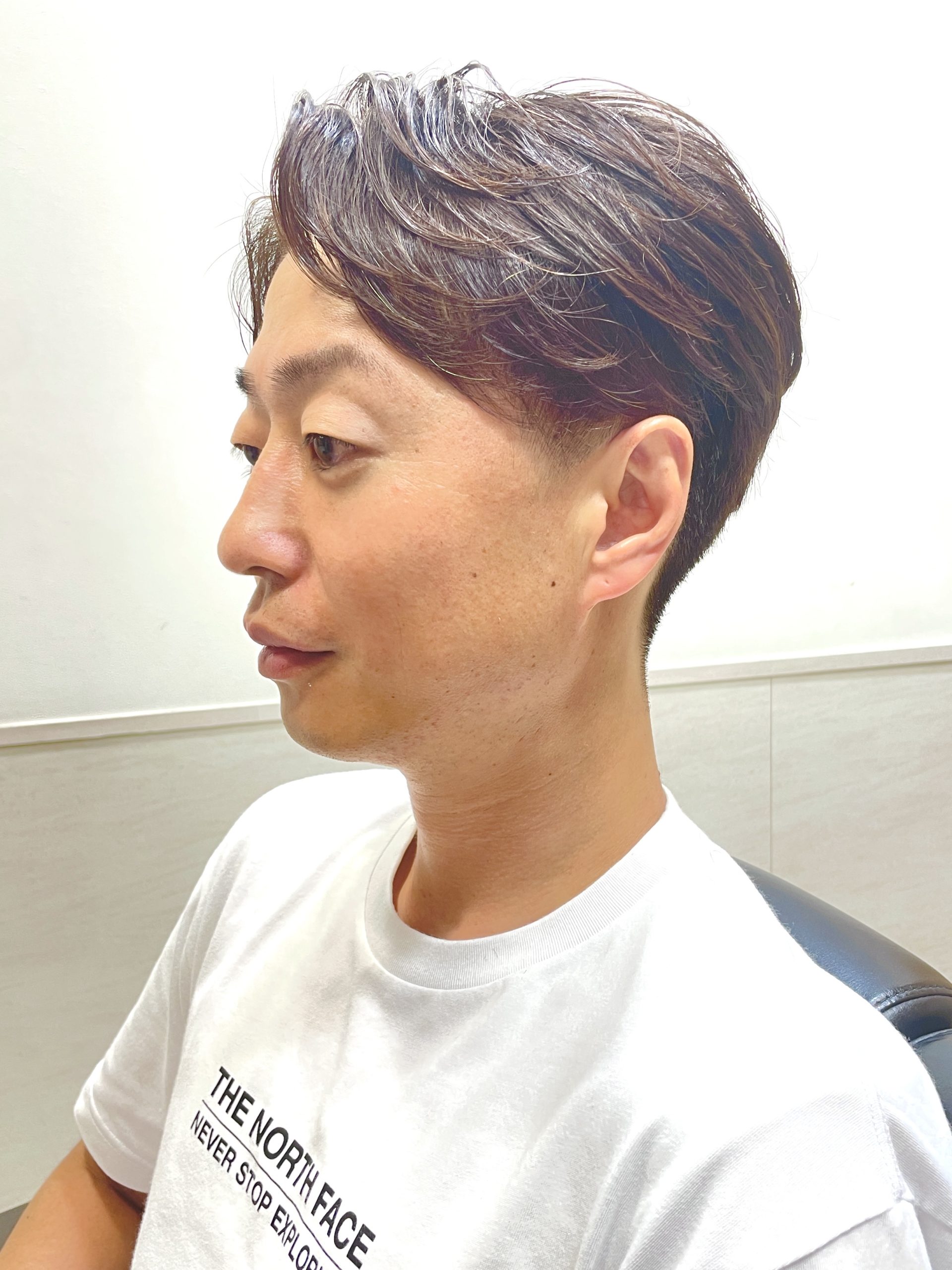 くせ毛オールバックメンズツーブロビジネススタイルオイル