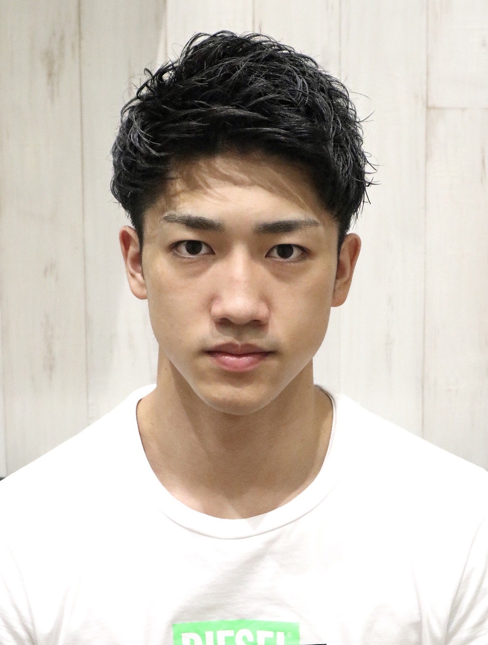 【ヨシザワ横浜】黒髪くせ毛風アイロンパーマアップバング