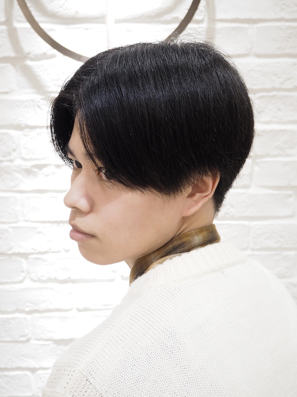 ツヤ髪サラ髪王道黒髪ツーブロックセンターパート