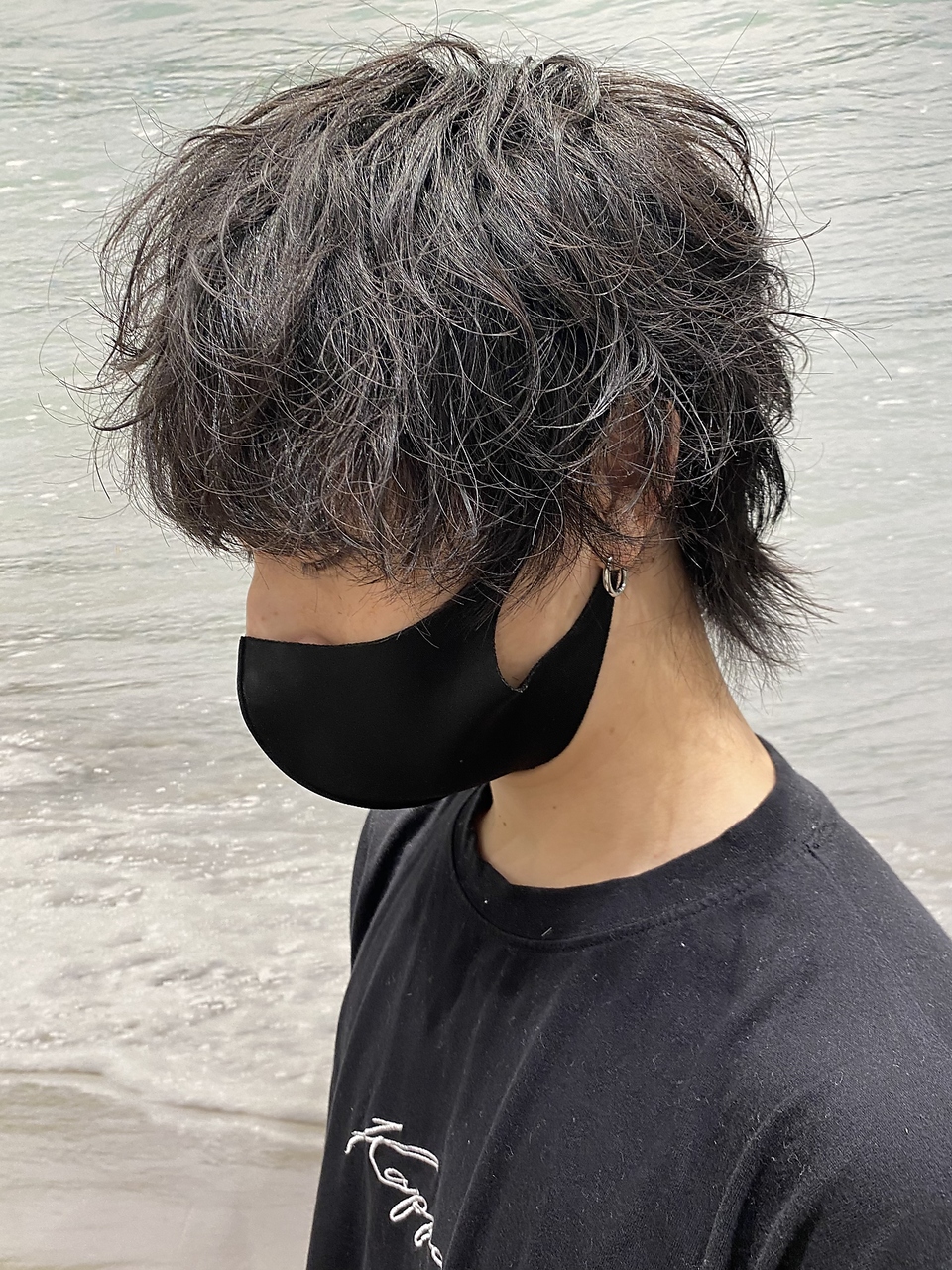 マスクに似合うツイストスパイラルパーマウルフ色気無造作