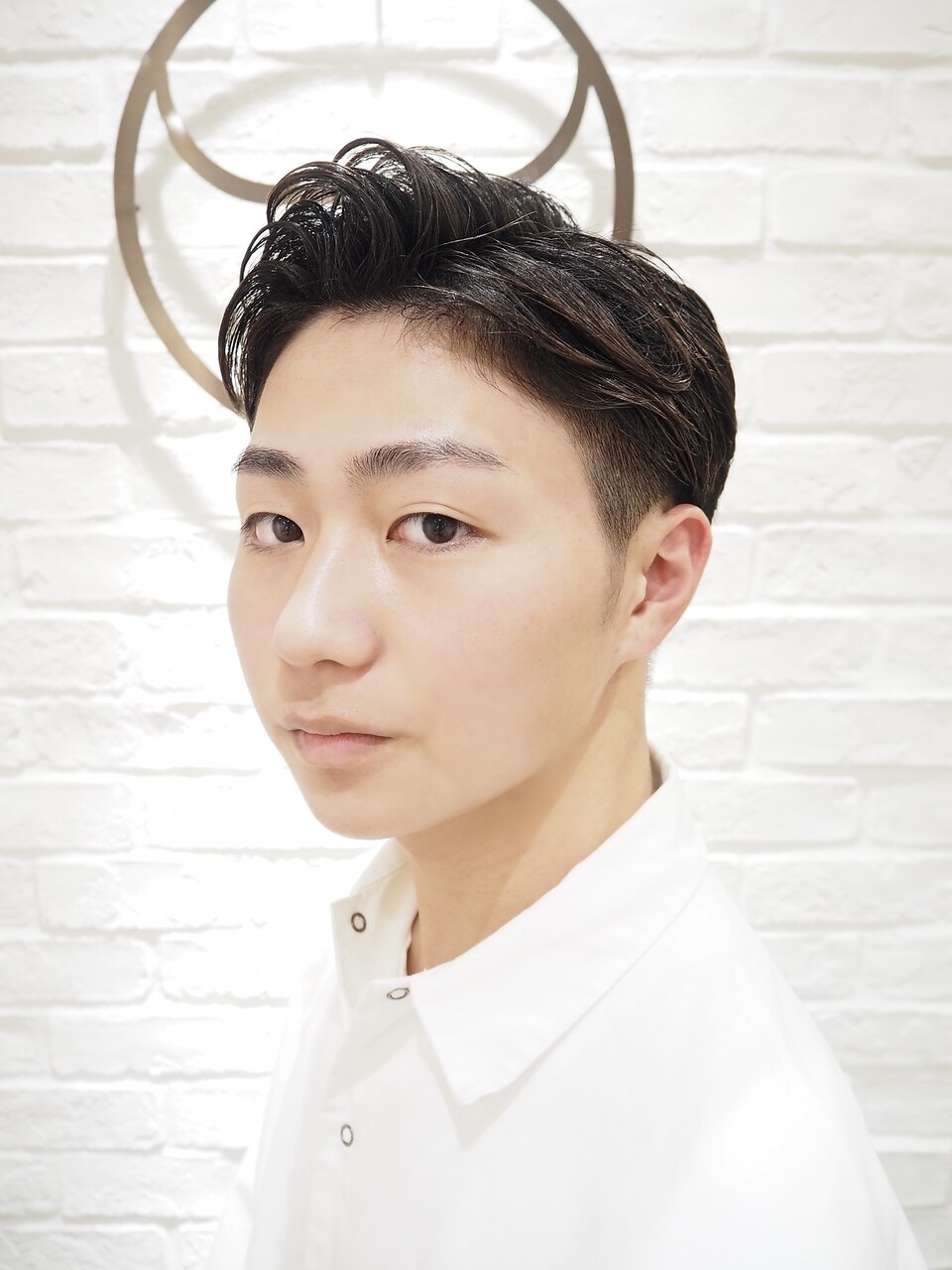 メンズビジネスツーブロック束感メッシュ風リバースショート