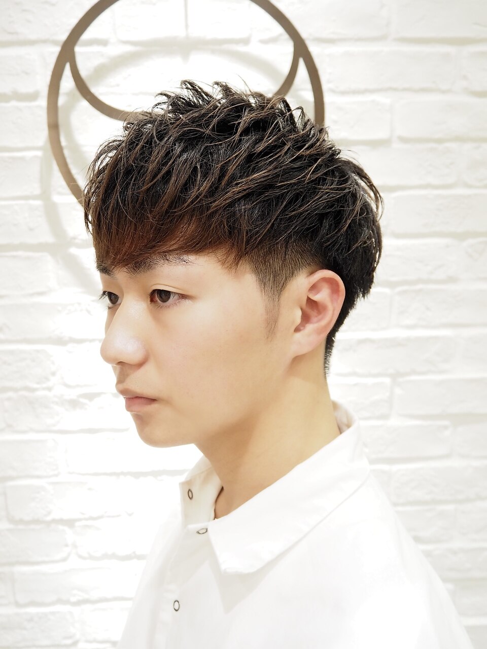 王道ツーブロック束感メッシュメンズマッシュショート