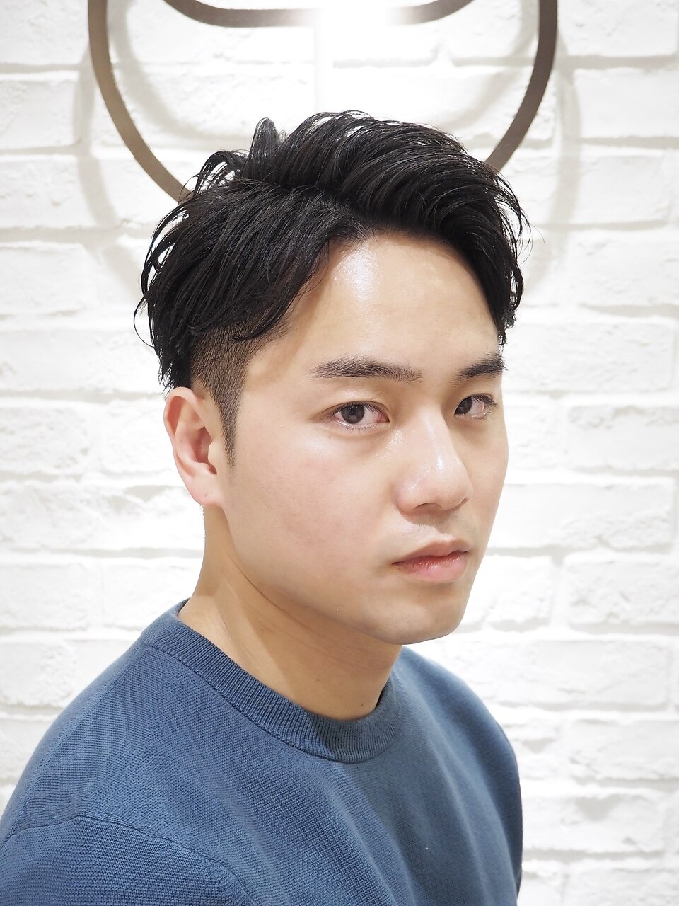 ニュアンスアップバングパーマ/ツーブロックリバースショート