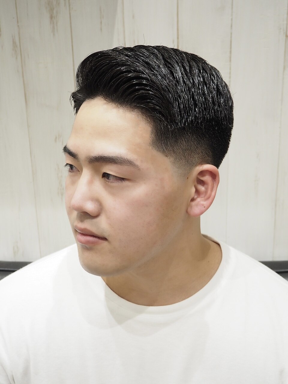 サイドパートリバースショート/フェード/七三/メンズショート