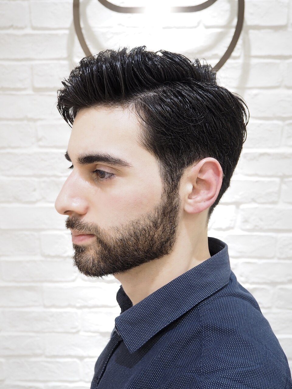 髭から作るジェントル七三/ポンパ風メンズリバースショート