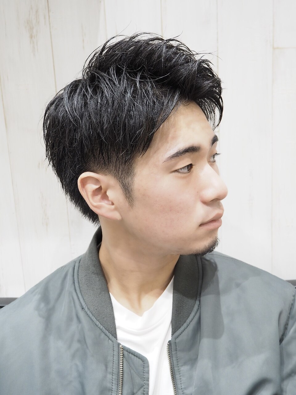 ワイルドツーブロックメンズかきあげリバースショート