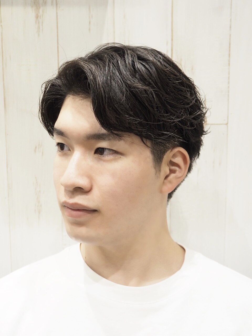 大人のメンズツーブロックビジカジセンターパート