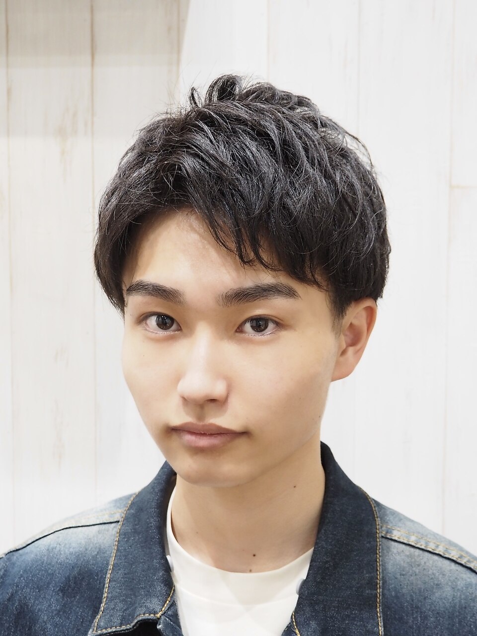 メンズショートツーブロックリバースパーマコンマバング