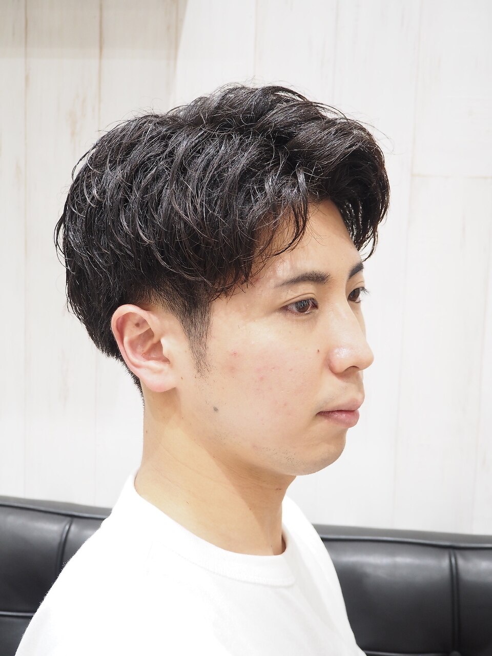 くせ毛アレンジ/メンズアップバングリバースショート