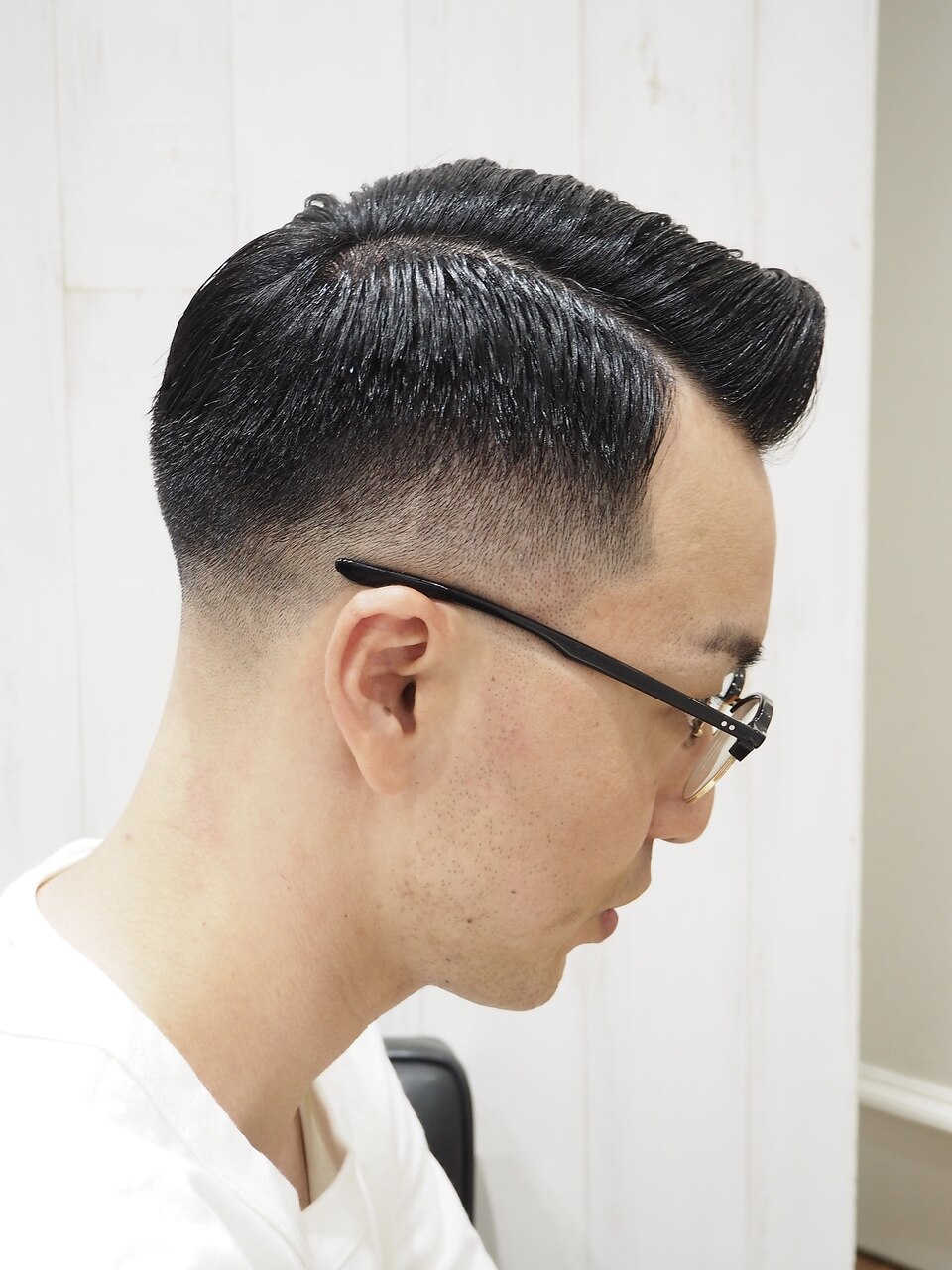 王道ジェントルマン七三サイドパートバーバースキンフェード