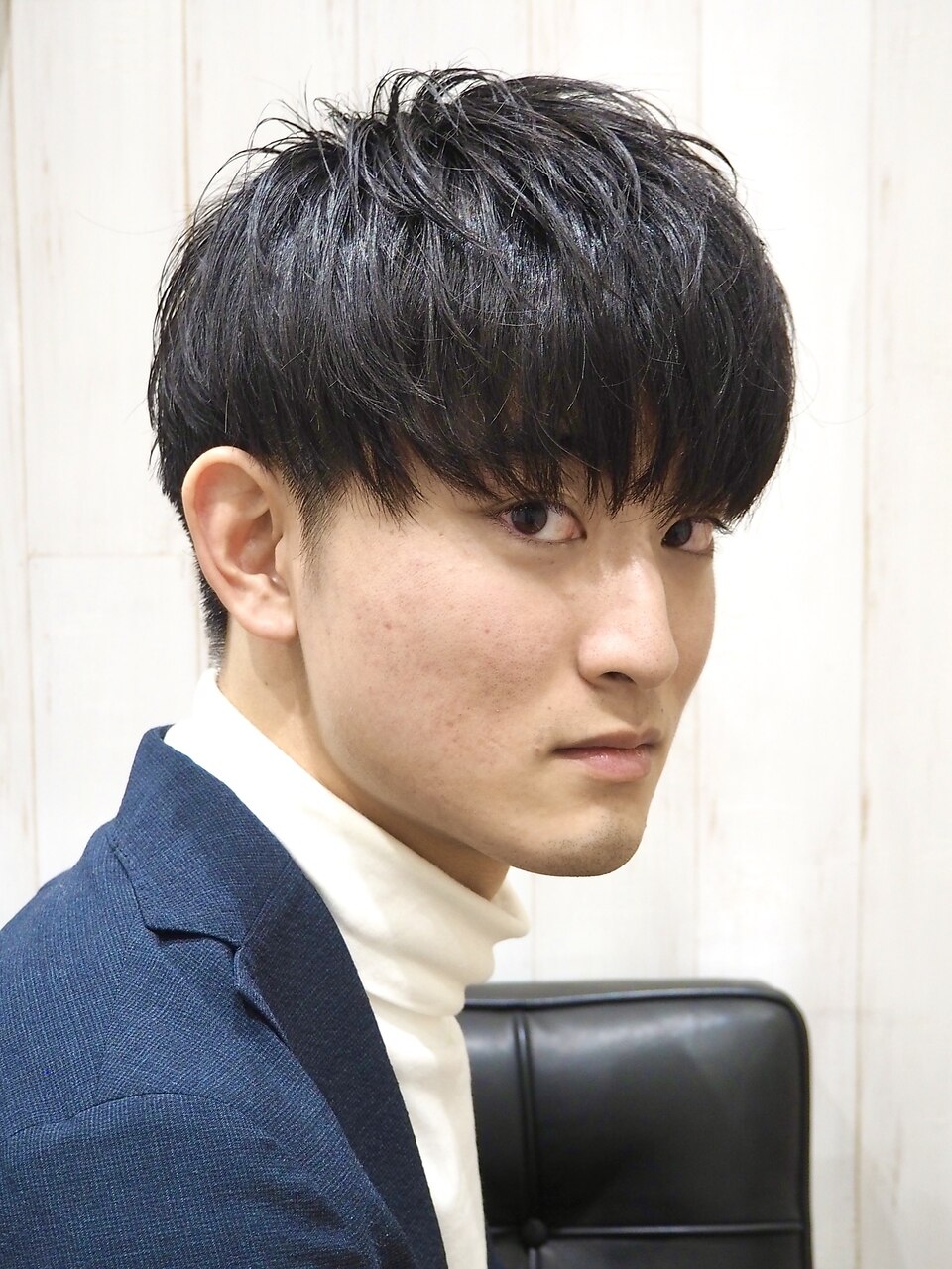 韓国風前下がりナチュラルショートマッシュ/ツーブロック