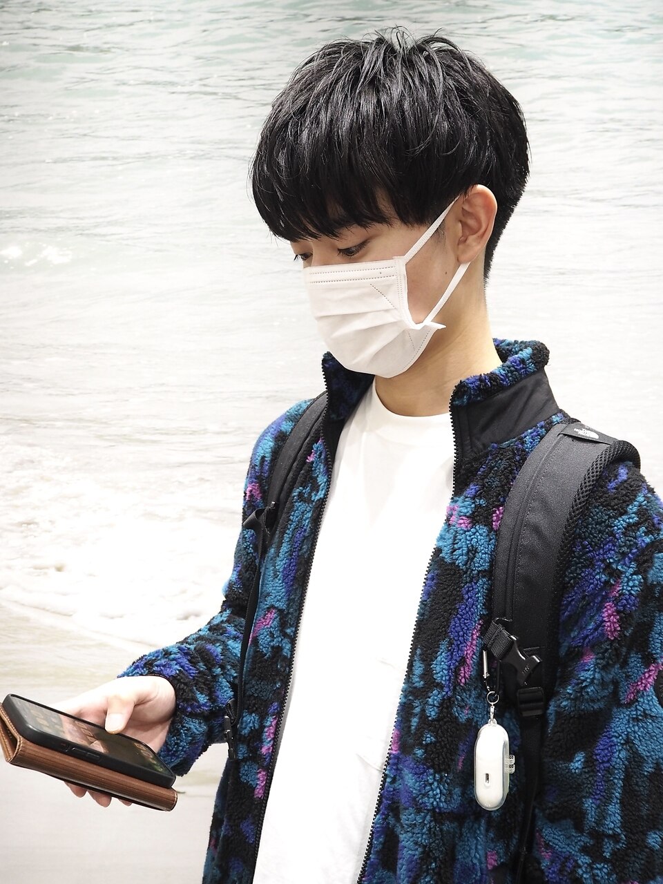 マスクに似合う韓国風ナチュラル前下がりショートマッシュ